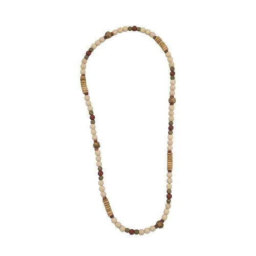 [STU000012] Red Jasper, Red Malcite, Riverstone, Brass Rondelle and Bone Studio Necklace – Lynn Mondell